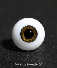 直径10mm_Lt-Brown（ランダムな虹彩_D400）Hand Glass Craft社