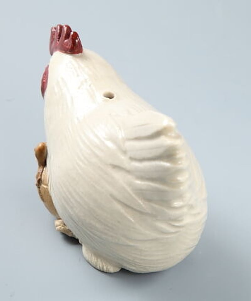 陶彫カエル「にわとり（水滴）」／堀口五明笑 | 人気クラフト作家作品