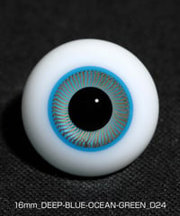 直径16mm_DEEP-BLUE-OCEAN-GREEN（均一な虹彩_D24）Hand Glass Craft社