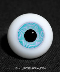直径16mm_ROSE-AQUA（均一な虹彩_D24）Hand Glass Craft社