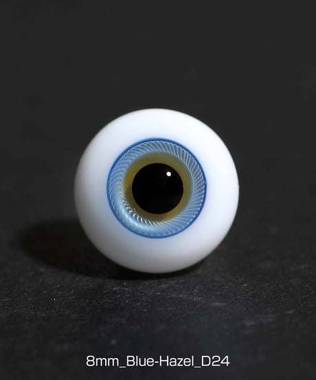 直径8mm_Blue-Hazel（均一な虹彩_D24）Hand Glass Craft社