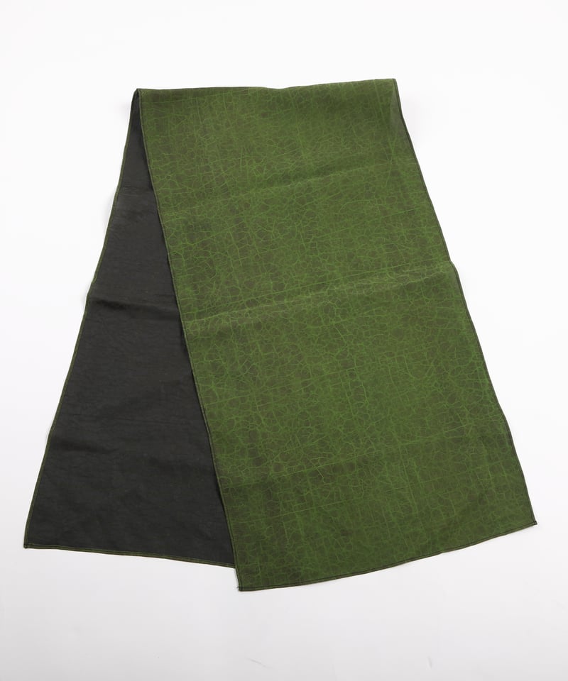 Chisa 色無地 地紋 植物模様 緑 お洒落 トールサイズ NK-804 泥草染 ストール（緑色）／池田りん | 人気クラフト作家作品通販「ココ舗」