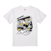 酒ぐびぐびラーメンTシャツ(ホワイト)