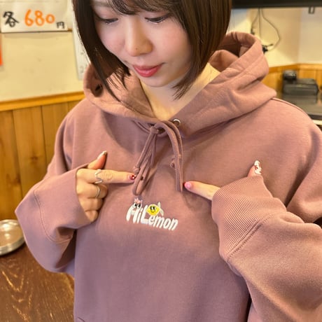 HiLemon ビッグシルエット刺繍パーカー（メルロー）