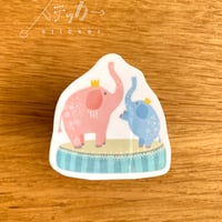 ステッカー: ゾウの親子