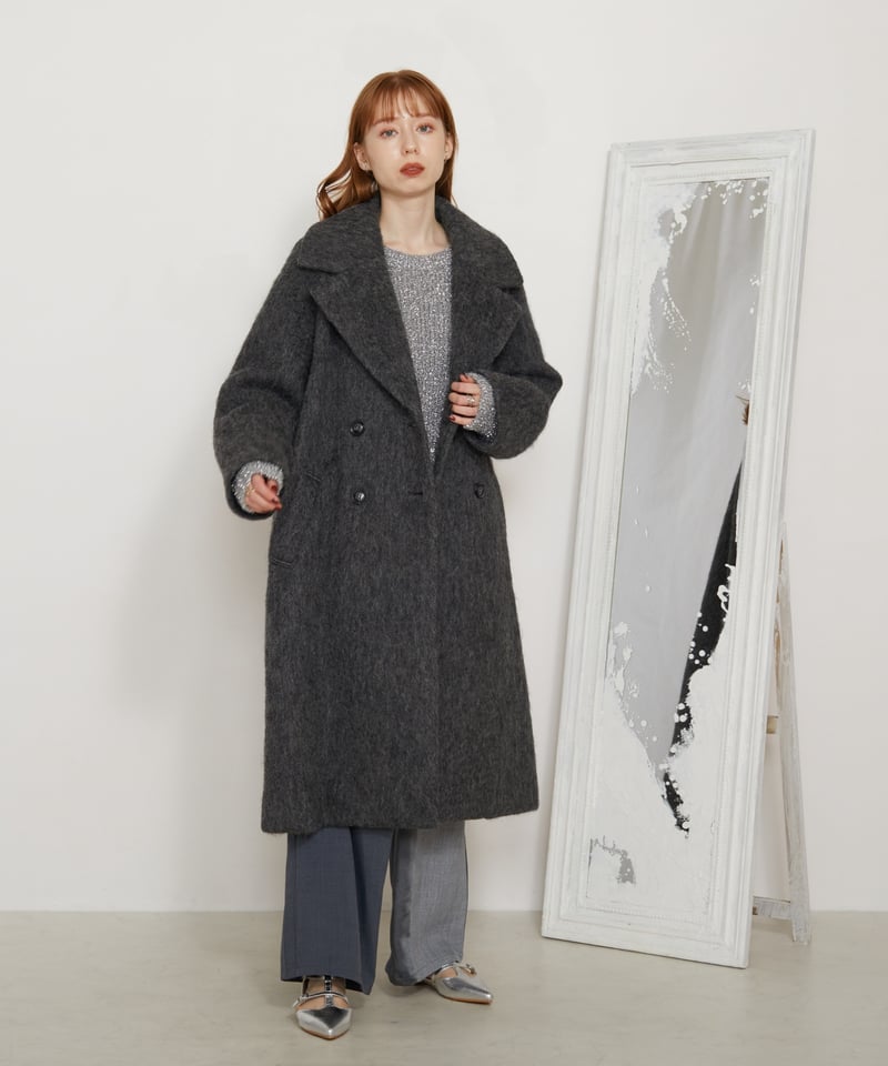 販売いたしますStole wool coat (22FW) charcoal gray