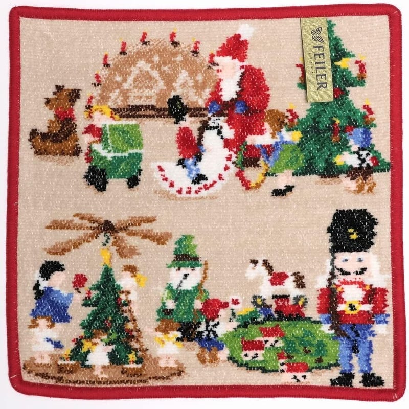 FEILER　フェイラー　クリスマス ハンドタオル　トゥインクルウィンター　新品 Feilerフェイラー ハンドタオル ERZGEBIRGE rot25 x 25cm | Bl