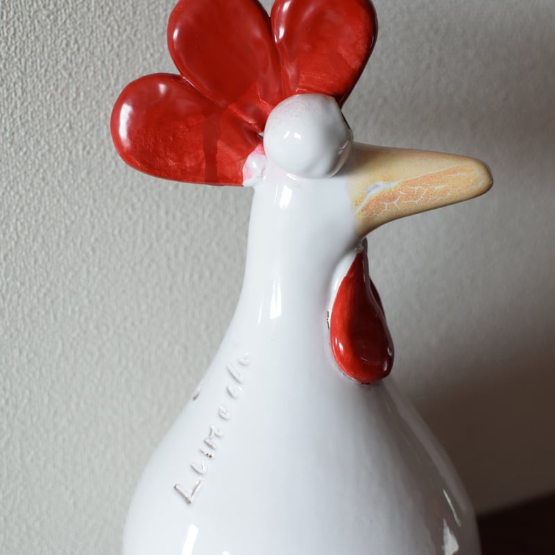 【美品】 ニワトリ　陶器　骨董　置物　インテリア　工芸品　美術品　A1310 美品】 ニワトリ 陶器 骨董 置物 インテリア 工芸品 美術品