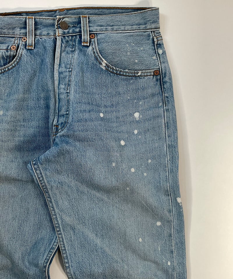90s Levi's 501 repaired and painted denim pants