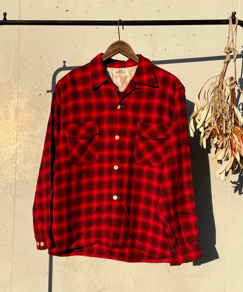 60s CAMPUS ombré rayon open collar shirt | PENSE