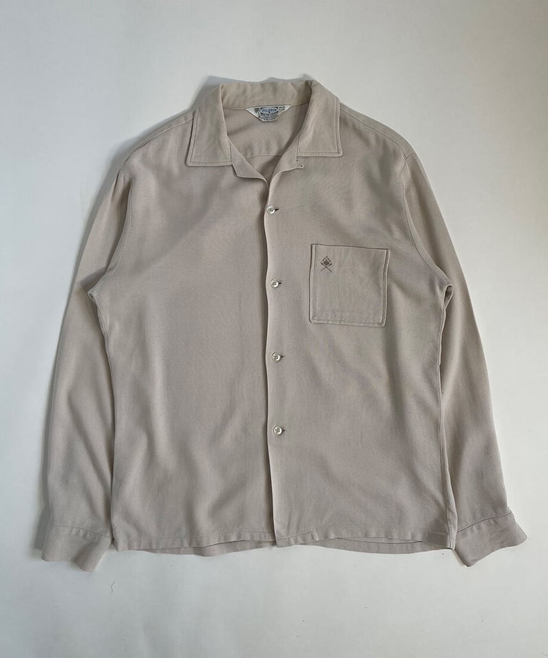 60s old rayon PILGRIM open collar shirt | PENSE 60s old rayon PILGRIM open collar shirt | PENSE
