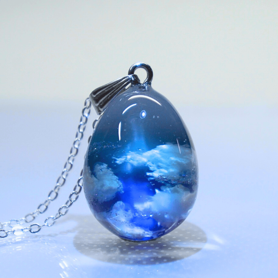 深海空』 たまごネックレス | 蒼空屋−レジン雑貨−