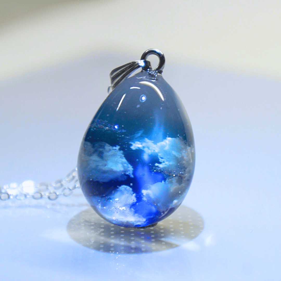 深海空』 たまごネックレス | 蒼空屋−レジン雑貨−