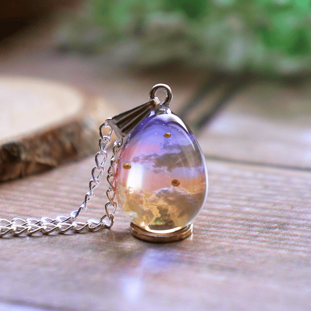 異世界の夕空（mini）』 たまごネックレス | 蒼空屋−レジン雑貨−