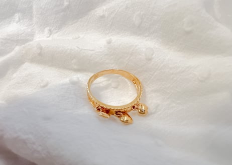 K18Three Heart RING.あなたと共に3個のハートが揺れる・動く・遊ぶ☆＃11