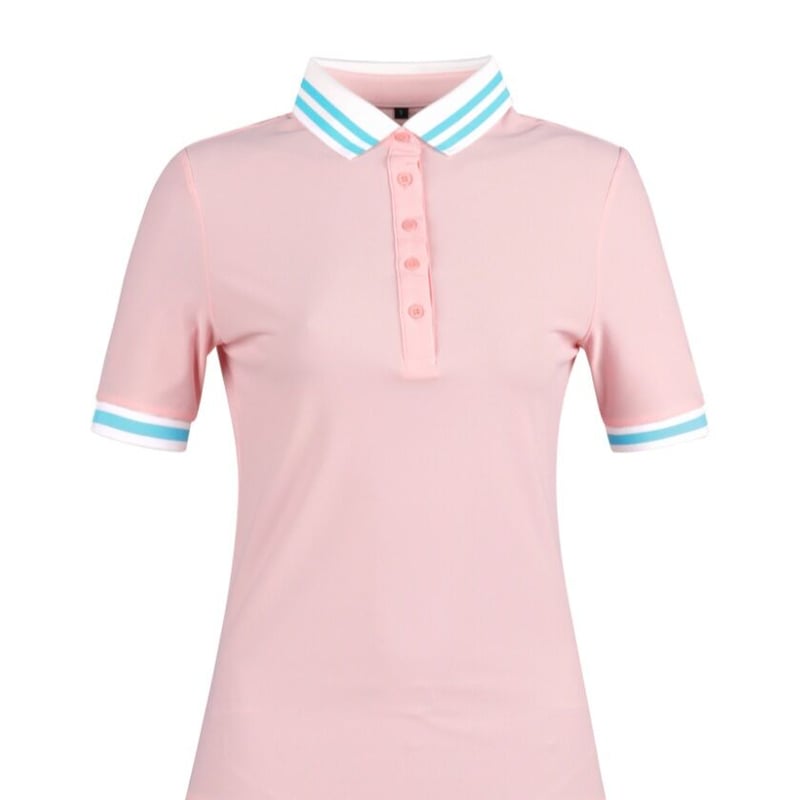 DESCENTE - w.angle ワイドアングル　春夏用　ピンクシャツ　韓国　ゴルフ DESCENTE - w.angle ワイドアングル 春夏用 ピンクシャツ 韓国