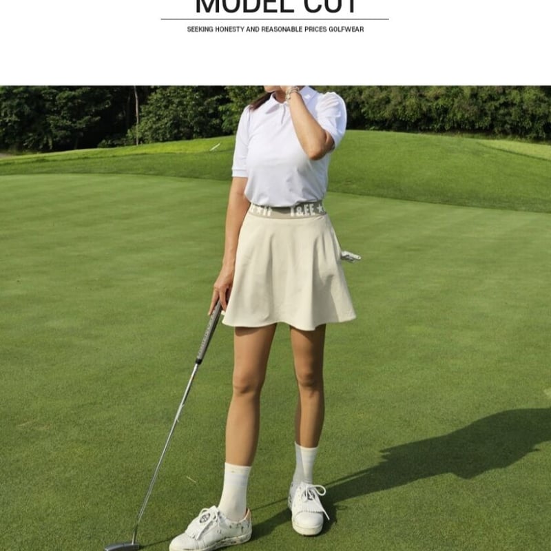 ゴルフ レディース マルボン スカート ウェア（アイボリー）Sサイズ Malbon Golf(マルボンゴルフ) レディース・ボトムス(スポーツ