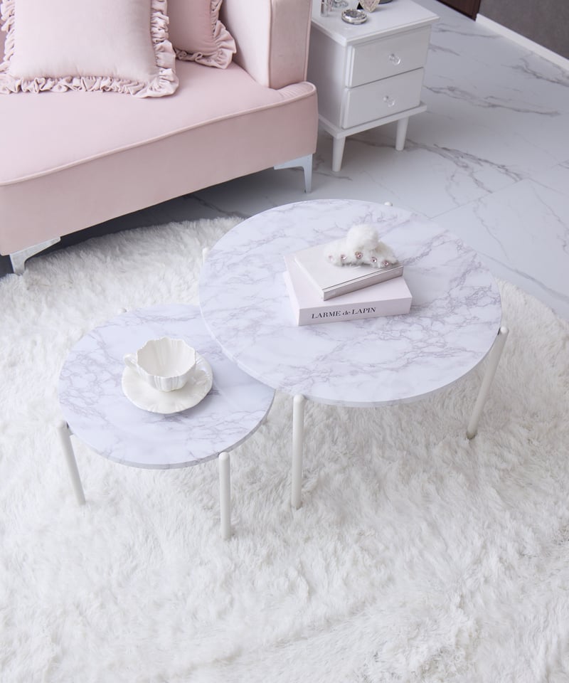 送料無料】大理石調ローテーブルセット | LARME de LAPIN