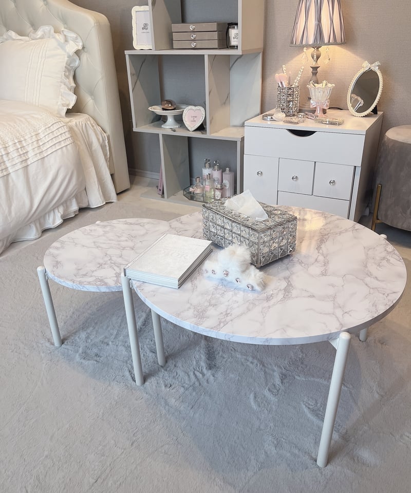 送料無料】大理石調ローテーブルセット | LARME de LAPIN