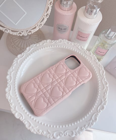 ハートキルティングiphoneケース