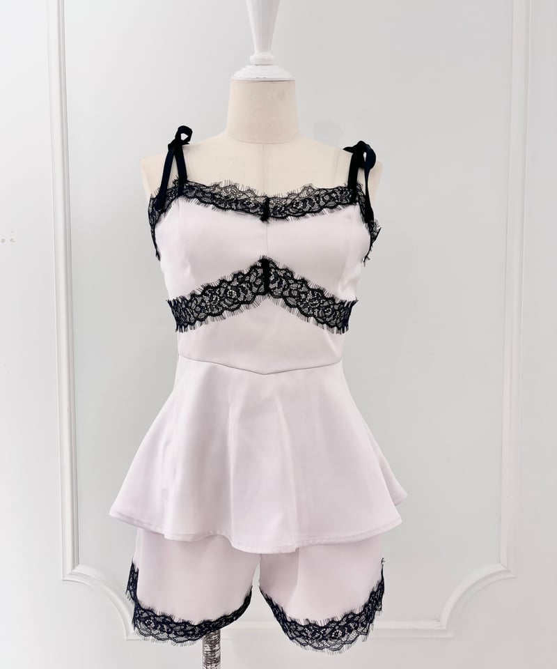 カップ付きリボンレースキャミセット | LARME de LAPIN（ラルムドラパン）