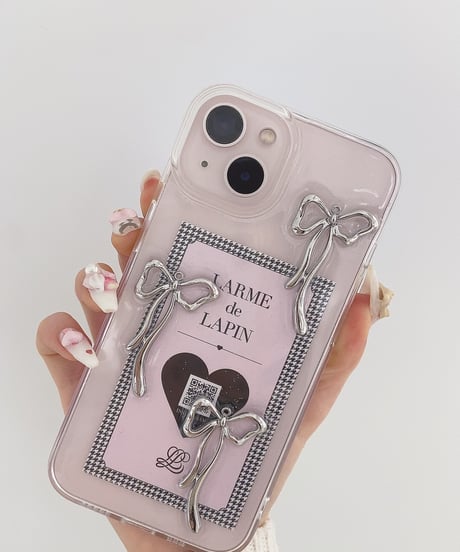 シルバーリボンクリアiphoneケース