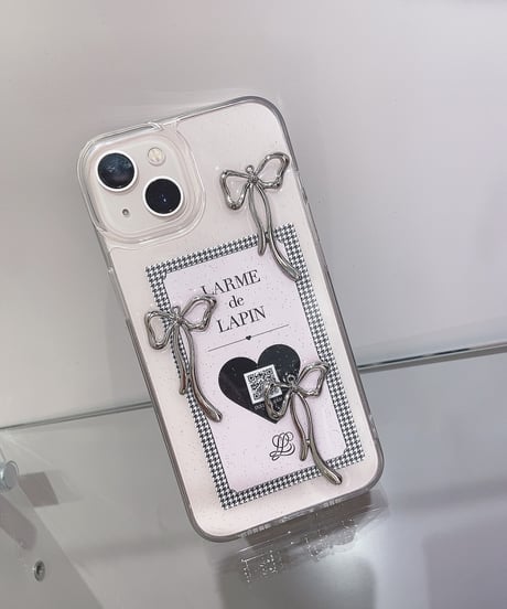 シルバーリボンクリアiphoneケース