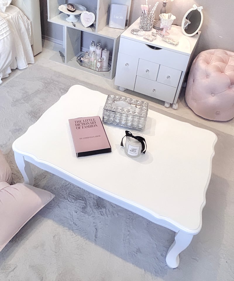 ピュアホワイト折れ脚猫脚テーブル　正方形　お洒落　可愛い　折り畳みテーブル ピュアホワイト折れ脚猫脚テーブル正方形お洒落可愛い折り畳み