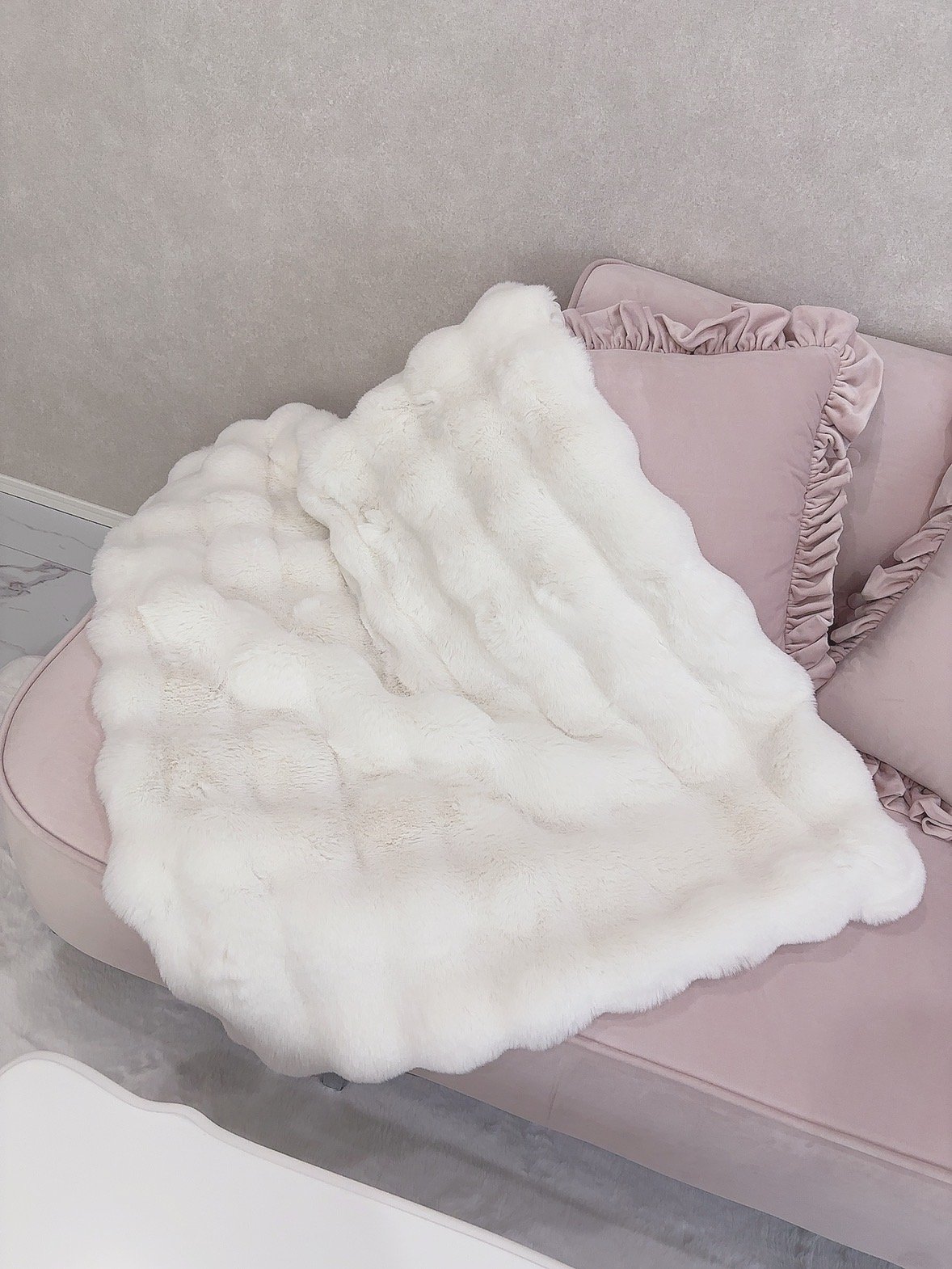 ヴィンテージ　ぽこぽこハートのアフガン　ブランケット ぽこぽこラビットブランケット | LARME de LAPIN（ラルムドラパン）