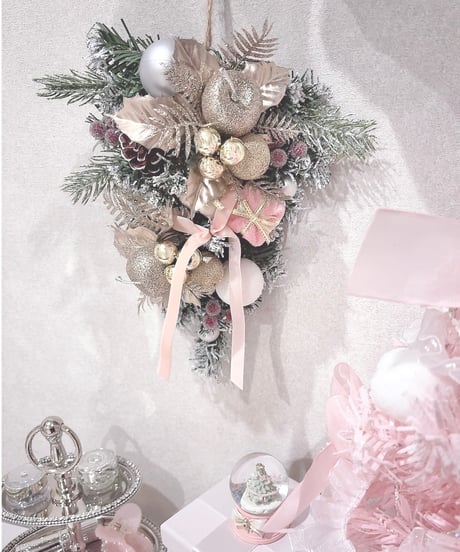 クリスマスリボンスワッグ