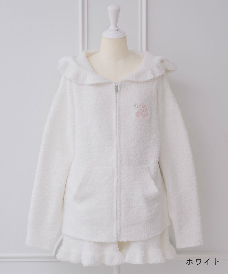 フリルフード付きニットパーカー | LARME de LAPIN（ラルムドラパン）