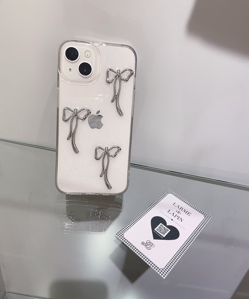 シルバーリボンクリアiphoneケース | LARME de LAPIN（ラルムドラパン）