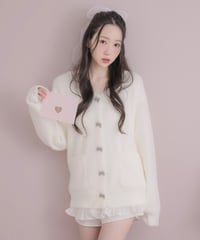 ビジューリボンニットカーディガン