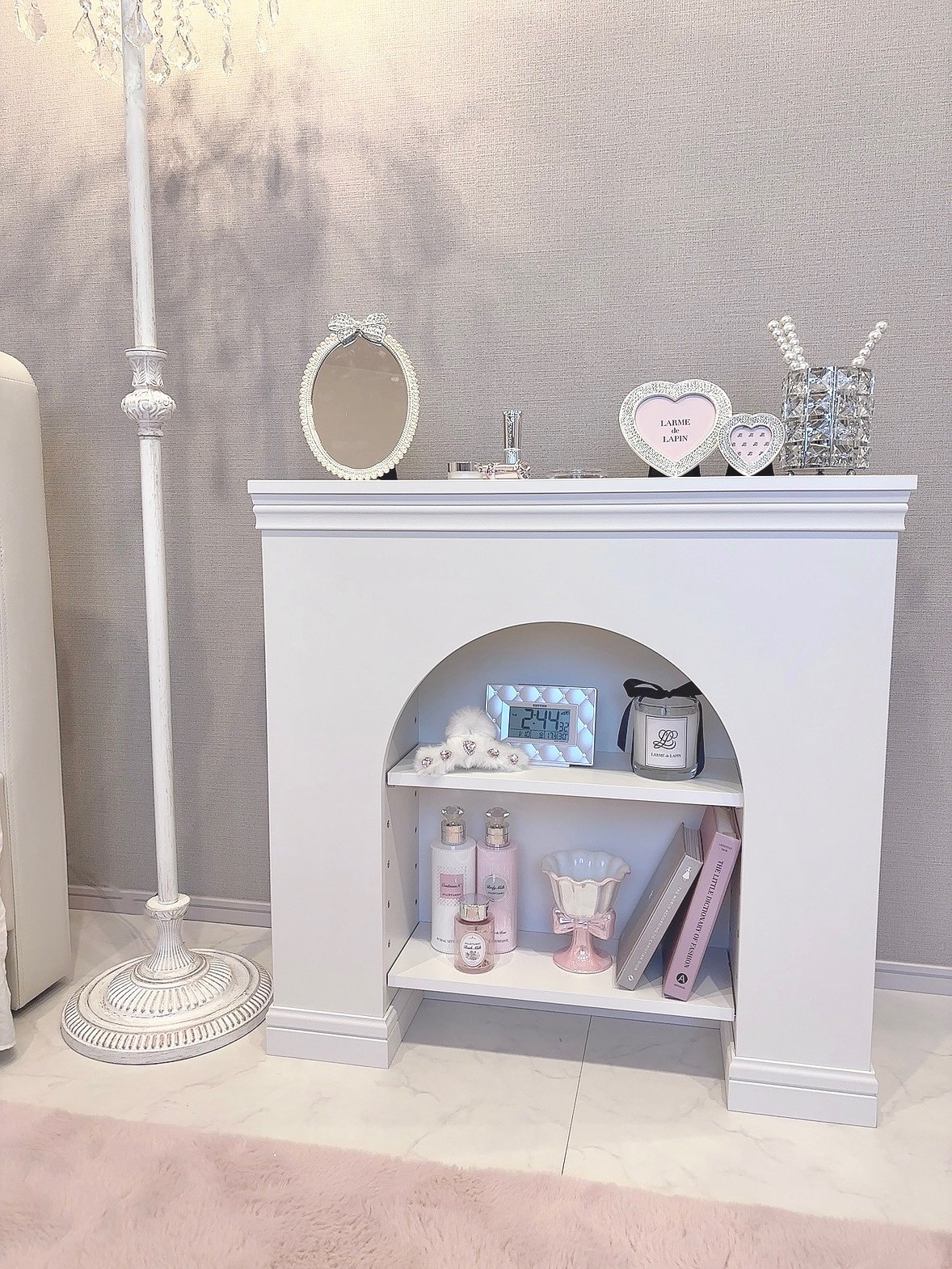 送料無料】2段ホワイトマントルピース | LARME de LAPIN（ラルムドラパン） 