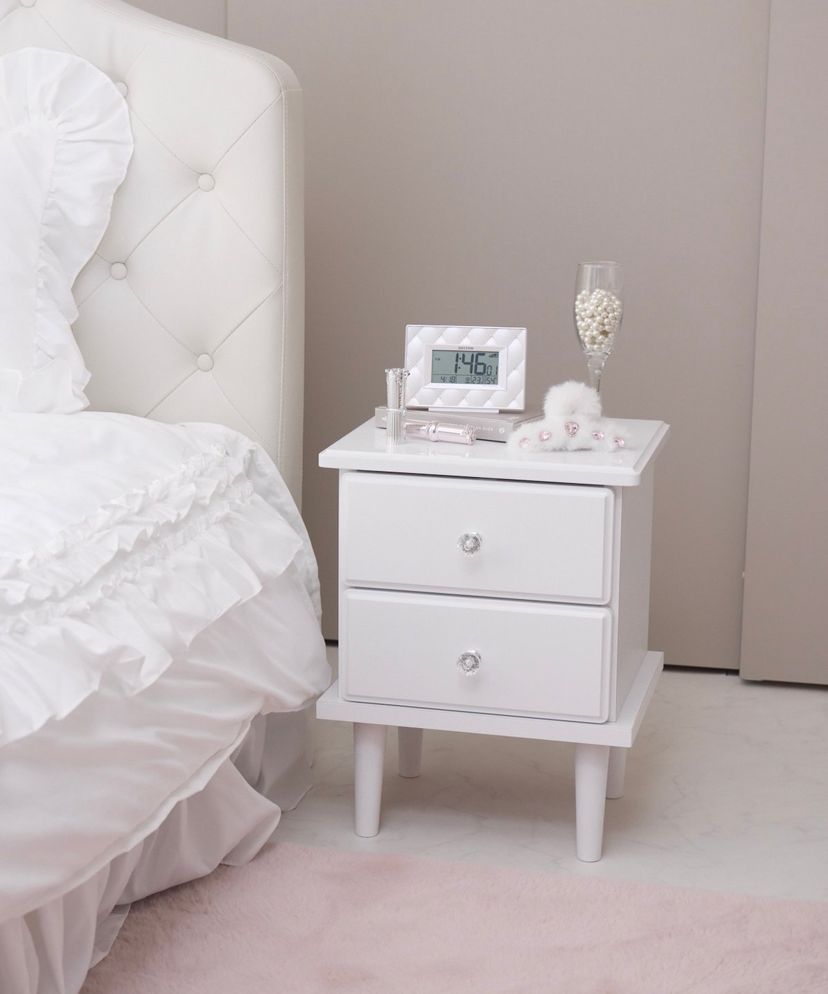 送料無料】クリスタルホワイトサイドチェスト | LARME de LAPIN