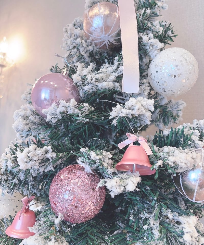 ♡雪降るローズクォーツのピンクツリー♡飾り付け クリスマス シーグラスアート ♡雪降るローズクォーツのピンクツリー♡飾り付け クリスマス