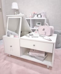 ミラー付き2wayガラステーブル 送料無料】ミラー付き2wayガラステーブル | LARME de LAPIN