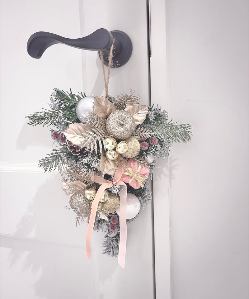クリスマス　スワッグ　ベージュリボン クリスマスリボンスワッグ | LARME de LAPIN（ラルムドラパン）