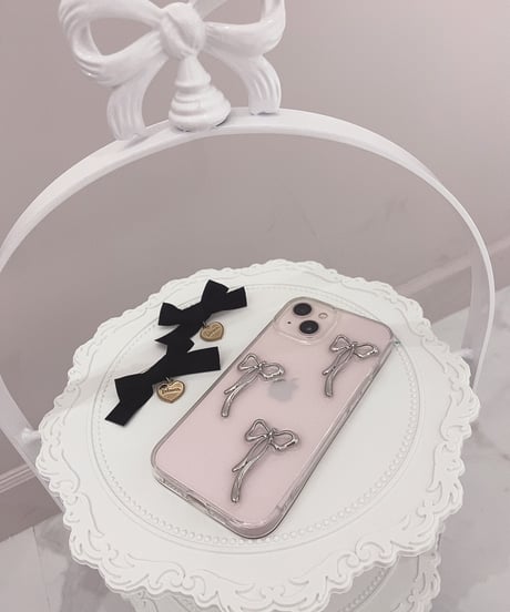シルバーリボンクリアiphoneケース