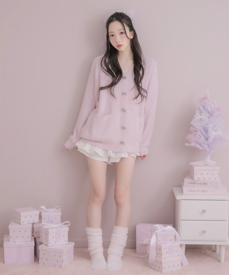 ビジューリボンニットカーディガン | LARME de LAPIN（ラルムドラパン）