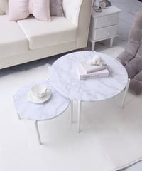 【送料無料】大理石調ローテーブルセット
