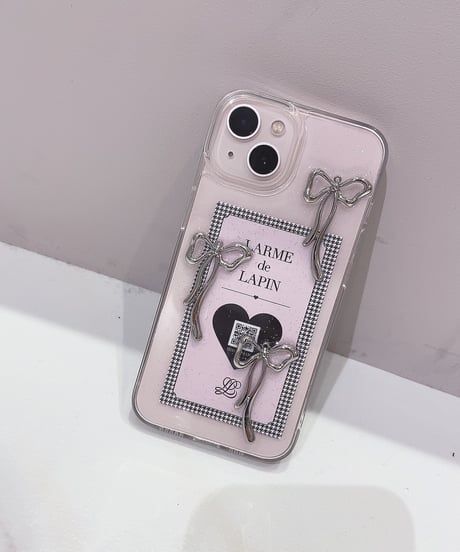 シルバーリボンクリアiphoneケース