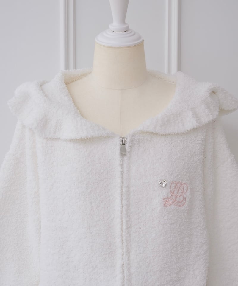 フリルフード付きニットパーカー | LARME de LAPIN（ラルムドラパン）