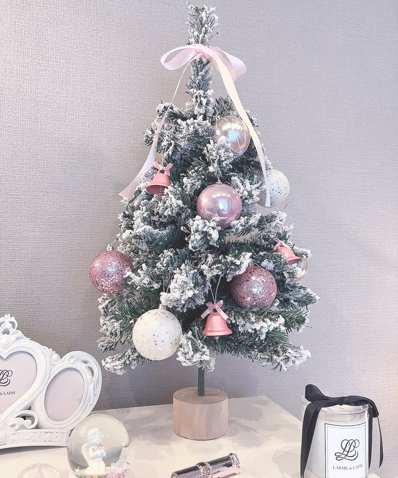 ♡雪降るローズクォーツのピンクツリー♡飾り付け クリスマス シーグラスアート ♡雪降るローズクォーツのピンクツリー♡飾り付け クリスマス