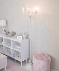 【送料無料】ホワイトアンティークスタンドシャンデリア