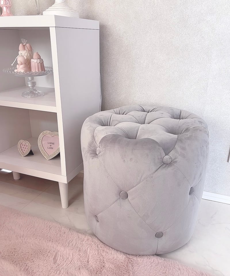 送料無料】キルティングベルベットスツール | LARME de LAPIN