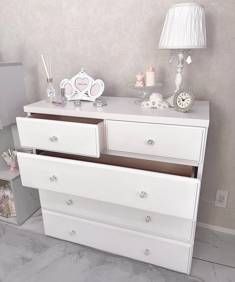 J312\" ホワイト/ ナチュラル 色 5杯 ローチェスト W1200 imgrc0084810443.jpg