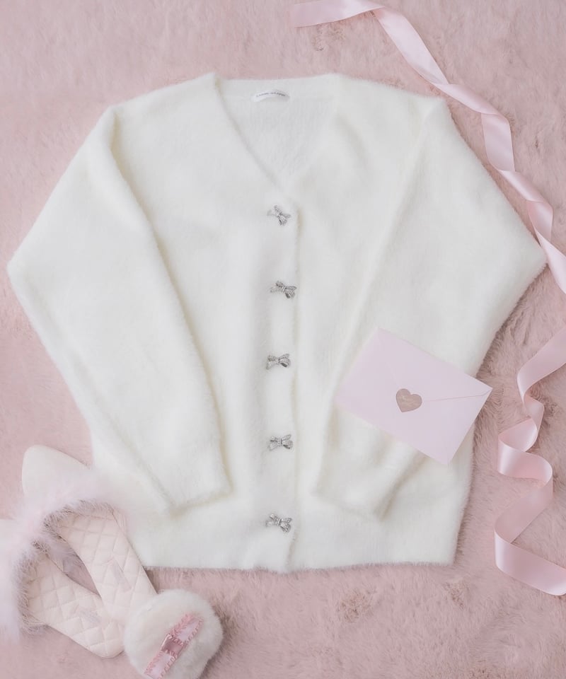 ビジューリボンニットカーディガン | LARME de LAPIN（ラルムドラパン）