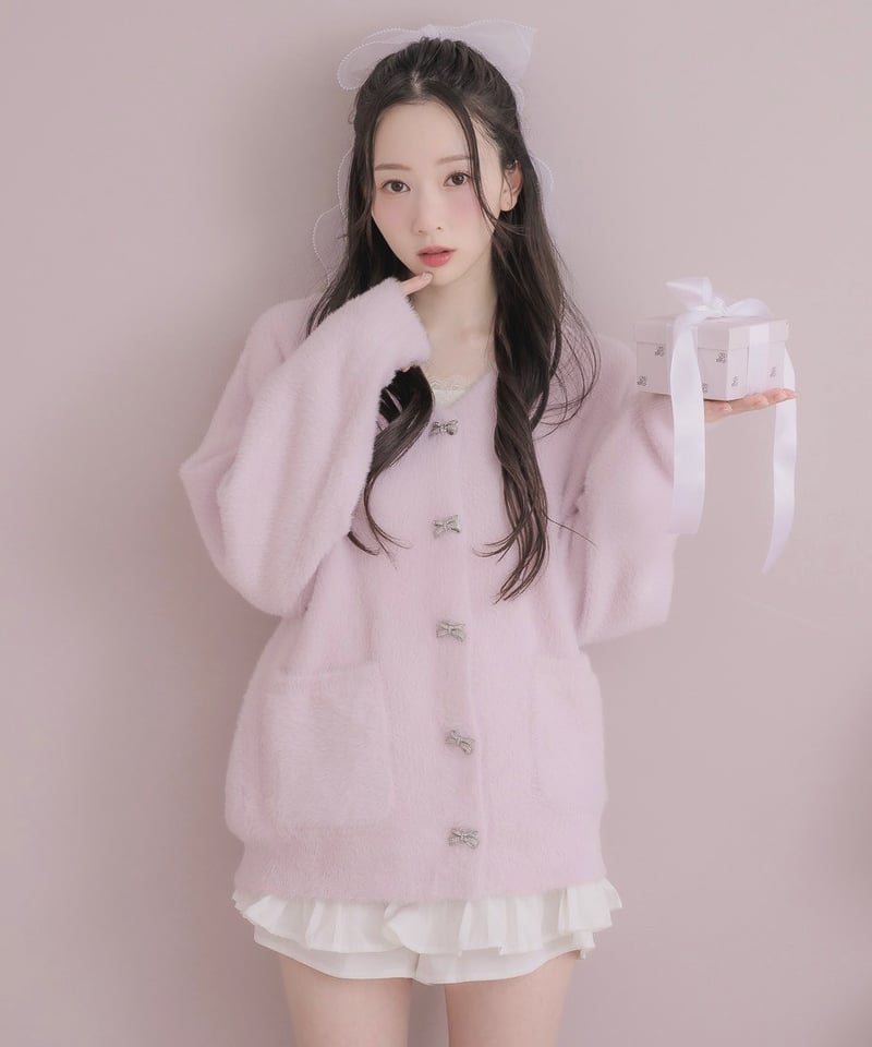 ビジューリボンニットカーディガン | LARME de LAPIN（ラルムドラパン）
