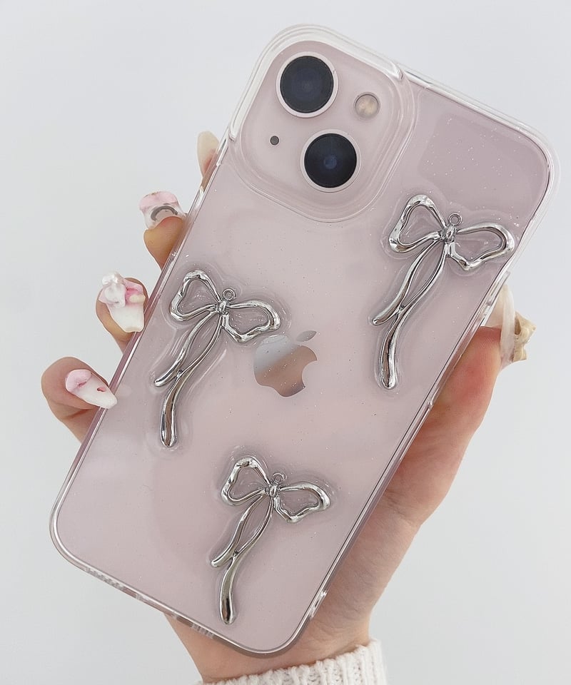 シルバーリボンクリアiphoneケース | LARME de LAPIN（ラルムドラパン）